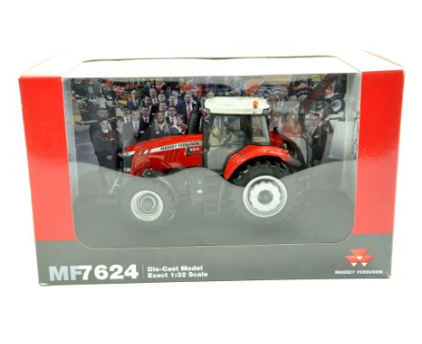 Universal Hobbies 1/32 Massey Ferguson 7624 Tractor. Excellent, complete, looks to be never removed from box.  Enhanced Condi