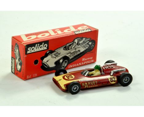 Solido No. 138 Harvey Indianapolis Racing Car. Scarce issue is very good to excellent in very good to excellent box.  Enhance