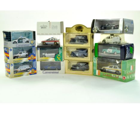 A large assortment of mainly 1/43 diecast police issues from various makers including Cararama, Eligor, Universal Hobbies etc