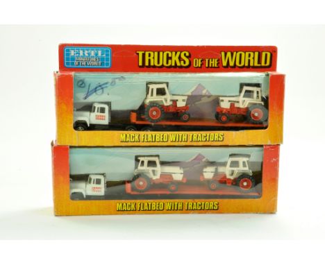 Ertl 1/64 Trucks of the World Series issues comprising Mack Flatbed with Case Tractor Models, both sets. Excellent, complete 