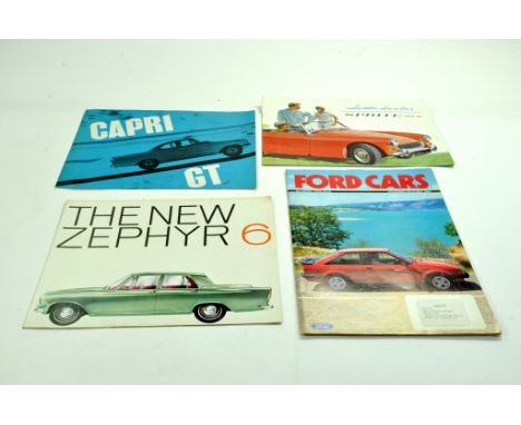 A Trio of high quality well preserved Automobile (car) brochures comprising sales literature for Ford Capri GT, The New Zephy