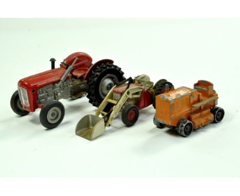 Trio of interesting older issue farm related items comprising Milton Massey Ferguson 35 Tractor, Corgi Massey Ferguson with L