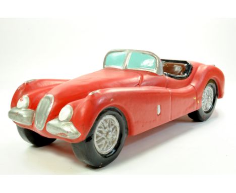 Large Composite Model of a Jaguar XK120 Red Sports Car from an Old Toy Shop, previously used as part of a point of sale to pr