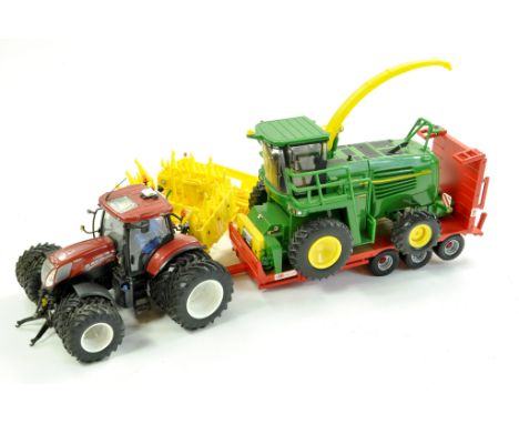 Universal Hobbies 1/32 New Holland T7.210 Terracotta Special Edition Tractor on Dual Wheels with Customised Britains Kane Low