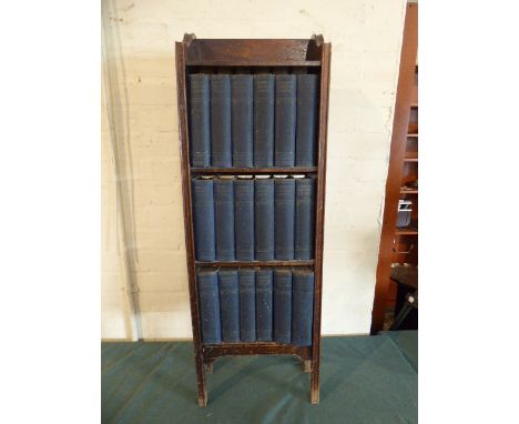 An Oak Two Shelf Open Bookcase Containing  Eighteen Volumes, Charles Dickens