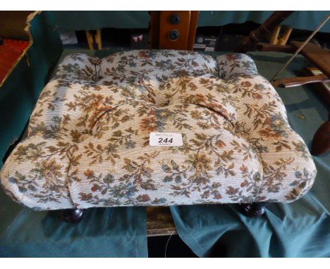 A Tapestry Topped Button Upholstered Stool