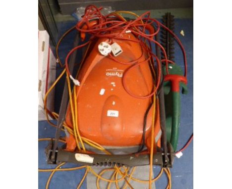 A Flymo Electric Rotary Mower and a Hedge Cutter