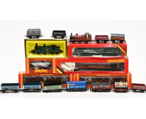A collection of Hornby 00 rolling stock, two tank locomotives, diesel engine, carriages and goods vehicles etc  