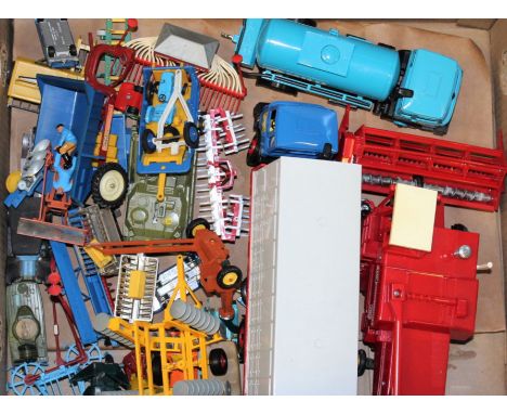 An assorted collection of mixed diecast and plastic models by Britains, Matchbox, and Dinky, to include a Britains Volvo BM t