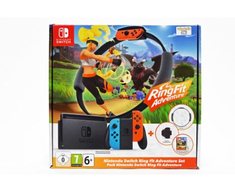 A boxed Nintendo Switch ring fit adventure set 