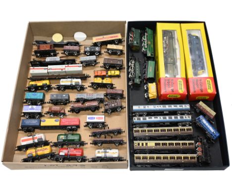 Collection of N gauge rolling stock by Graham Farish, Lima, Hornby mini trix, coaches, goods wagons, tankers, brakes van etc,