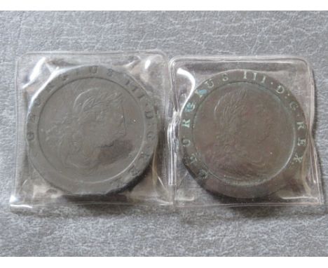 TWO 1797 CARTWHEEL PENNIES 