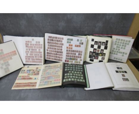 EIGHT STAMP ALBUMS / STOCK BOOKS, containing British stamps, to include many Victorian and Edwardian examples