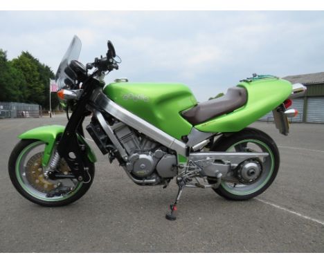 A 1988 HONDA HAWK 750cc HAWK CUSTOM BY TWO BROTHER S - REGISTRATION E21 GEF, in green paintwork, approximate mileage 28,165, 