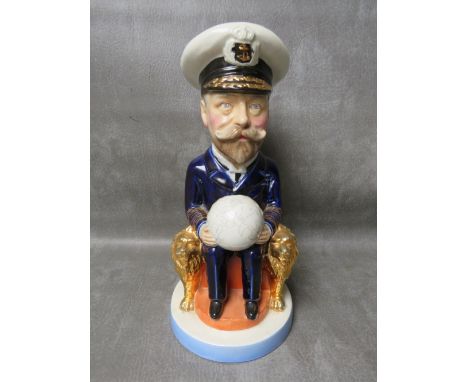 A WILKINSON CHARACTER JUG OF KING GEORGE V (1919), designed by Sir Francis Carruthers Gould, black Wilkinson factory mark to 