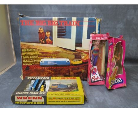 A BOXED O GAUGE BIG TRAIN SET, to include diesel locomotive, four pieces of rolling stock and track  - box is A/F. Lima N gau