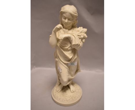 Victorian parian ware figure by Copeland R J Morris of the Young Naturalist