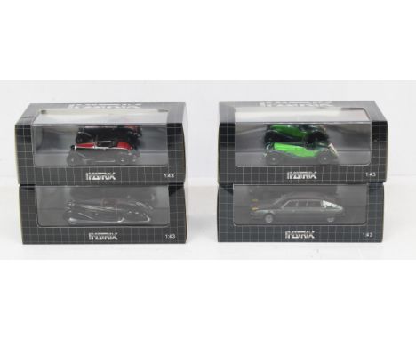 Matrix: A collection of four boxed Matrix 1:43 vehicles, to include: Citroen CX Nilsson Limousine, 1929 Maserati V4 Sport, 19