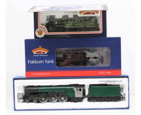 Bachmann: A collection of three Bachmann locomotives to comprise: 32-882 Fairburn 2-6-4 Tank 42062 BR Lined Black Late Crest;