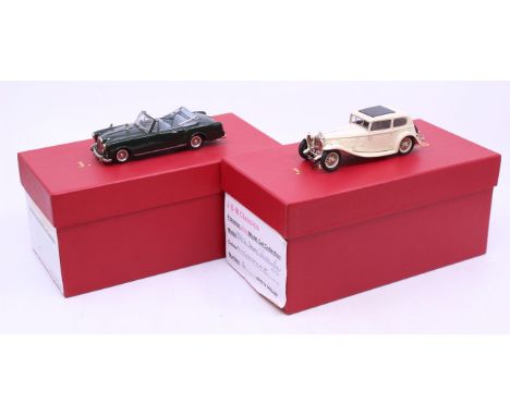 J&amp;M Classics: A pair of boxed J &amp; M Classics 1:43 vehicles, to include: Speed 20 Saloon, Old English White, Number 30