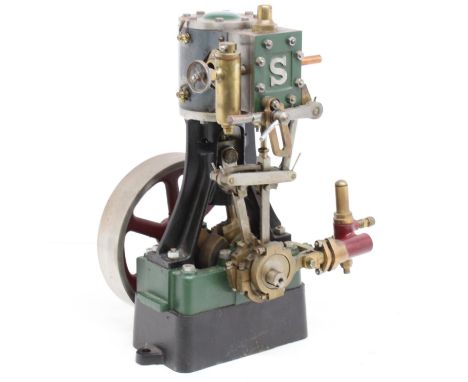 Stuart Turner: A Stuart Turner, No. 1 vertical stationary steam engine, with 7.5 inch 6-spoke flywheel. Untested for working 