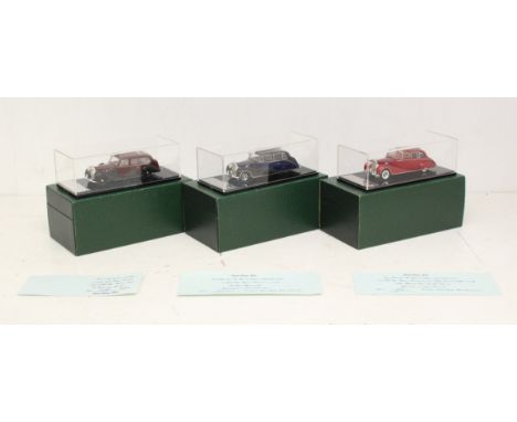 British Heritage Models: A collection of three boxed British Heritage Models 1:43 vehicles, to include: 1952 Rolls Royce Phan