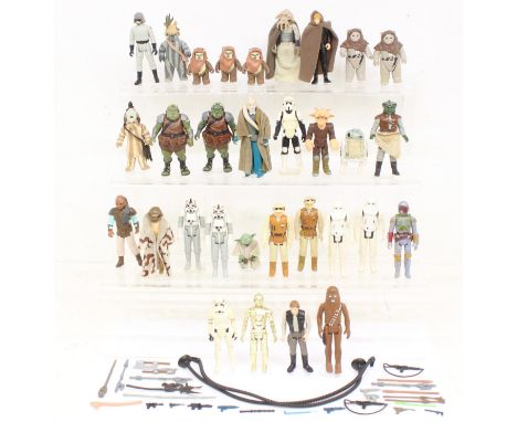 Star Wars:&nbsp;A collection of assorted original Star Wars uncarded figures, some with weapons, to include: Chewbacca, Han S