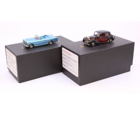 J&amp;M Classics: A pair of boxed J &amp; M Classics 1:43 vehicles, to include: TA14 Saloon Black/Maroon, Number 103; and TF2