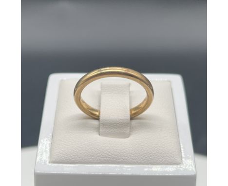 A 9ct yellow gold 2mm court wedding band,
size M,
weight is 3 grams