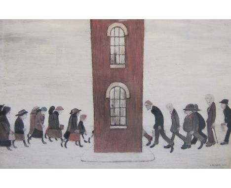 ‡LAURENCE STEPHEN LOWRY (1887-1976)Meeting Pointcolour lithographpencil signed in the lower margin, with blind stamp of The F