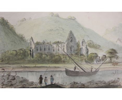 JAMES WATHEN  (1751-1828)'Original Drawings on the River Wye' - a collection of sketches, mounted in an early 19th century al