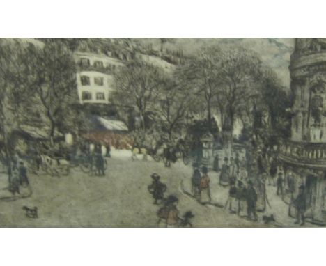 JEAN FRANCOIS RAFFAELLI (1850-1924)Le Boulevard des Italiens, Paris (1911)etching and aquatint in colourspencil signed and nu