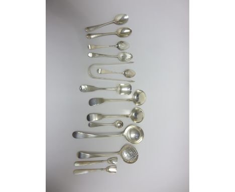 A pair of Victorian silver Scottish Toddy Ladles, fiddle pattern engraved initial K, Edinburgh 1843, maker: A.W, a Sifting La