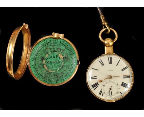 A George IV 18ct gold pair cased Watch the white enamel dial with roman numerals and subsidiary dial marked PATENT Chester 18