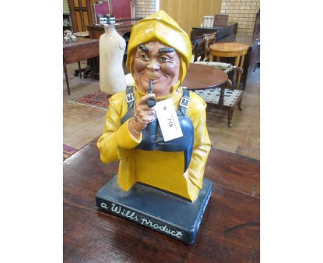 A Will's Bulwark Advertising Figure of an RNLI man smoking a pipe, 1ft 4in H