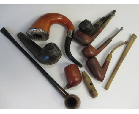 A Dunhill Bruyere Pipe and six other pipes