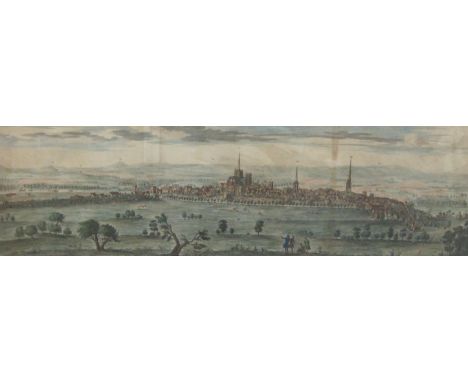 SAMUEL & NATHANIEL BUCK (fl. mid 18th century)Prospect of the City of Herefordcopper plate engraving, hand coloured, 12 1/4 x