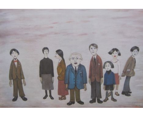 ‡LAURENCE STEPHEN LOWRY (1887-1976)'Our Family'colour lithographwith blind stamp of The Fine Art Trade Guildsigned in lower m