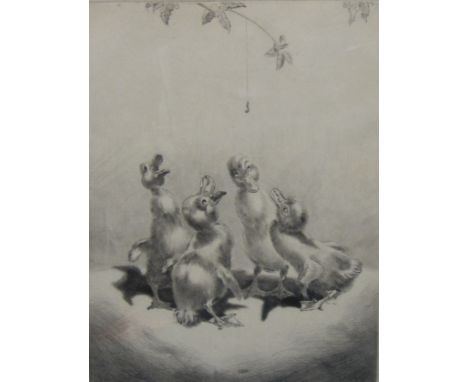 ‡LEONARD ROBERT  BRIGHTWELL (1889-1983)'The Early Worm'etchingpencil signed and inscribed in the lower margin, with original 