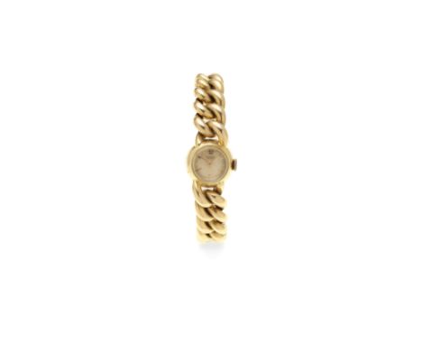 Universal Genève. A lady's 18K gold manual wind bracelet watchReference: 160567Date: Circa 1943Movement: Jewelled Cal.244 man