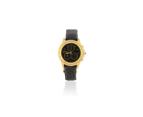 Cartier. An 18K gold quartz calendar chronograph wristwatchModel: CougarReference: 1162 1Date: Circa 1990Movement: 25-jewel C