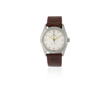 Rolex. A stainless steel manual wind wristwatchModel: OysterReference: 5082Date: Circa 1952Movement: 15-jewel Cal.710 manual 