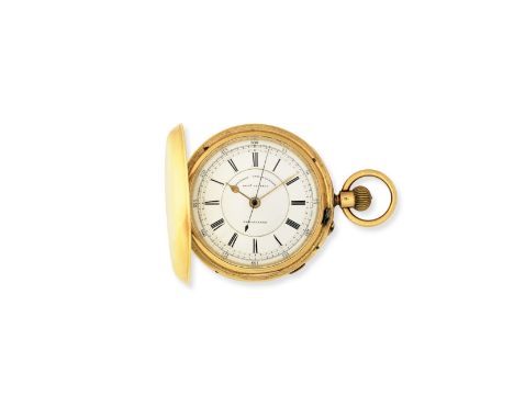 John Lecomber, Liverpool. An 18K gold keyless wind full hunter pocket watch with stop/start secondsDate: Chester Hallmark for