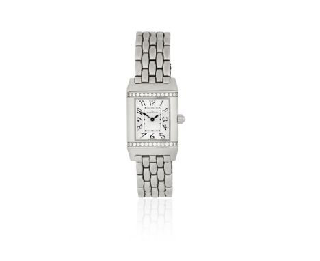 Jaeger-LeCoultre. A lady's stainless steel and diamond set quartz reversible rectangular bracelet watch&nbsp;Model: ReversoRe