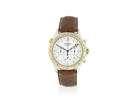 Jaeger-LeCoultre. A stainless steel quartz calendar chronograph wristwatchModel: Heraion ReveilReference: 116.5.33Date: Sold 