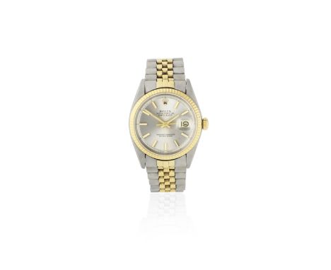 Rolex. A stainless steel and gold automatic calendar bracelet watchModel: DatejustReference: 1601/3Date: Circa 1974Movement: 