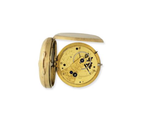 James Rigby, Liverpool. An 18K gold key wind open face pocket watchDate: Chester Hallmark for 1832Movement: Gilt full plate E