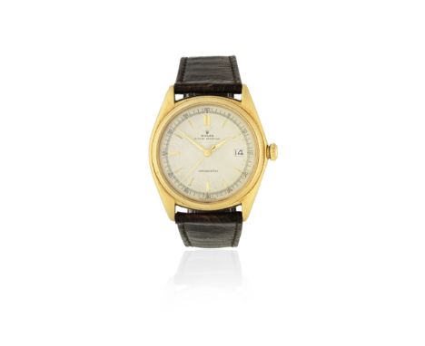 Rolex. An 18K gold automatic calendar bubble back wristwatchModel: Oyster Perpetual Chronomètre 'Ovettone'Reference: 4467Date