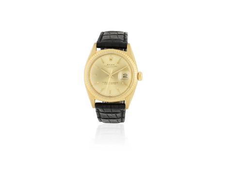 Rolex. An 18K gold automatic calendar wristwatchModel: DatejustReference: 1601Date: Circa 1972Movement: 26-jewel Cal.1570 aut