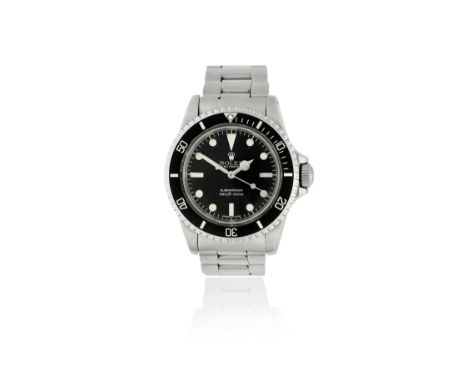 Rolex. A stainless steel automatic bracelet watch with maxi dialModel: SubmarinerReference: 5513Date: Circa 1979Movement: 26-